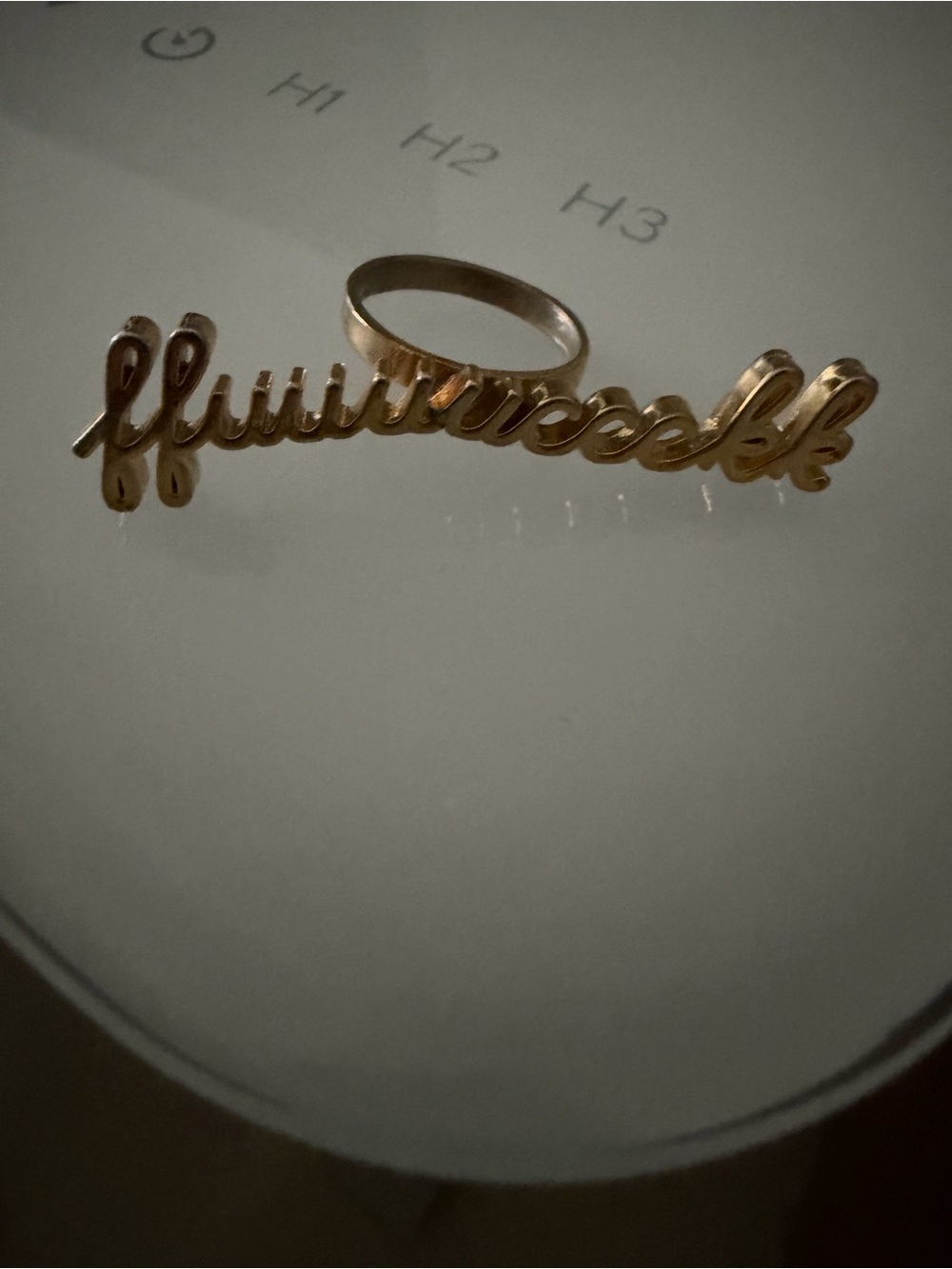 Gold Script Nameplate (F***) Ring